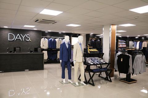 Men's formalwear is part of the offer at Days Department Store